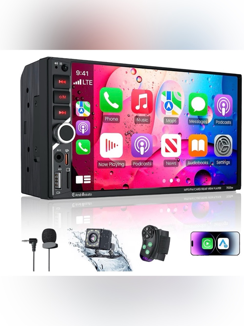 7" Double Din Car Stereo with Wireless Apple CarPlay & Android Auto
QLED IPS